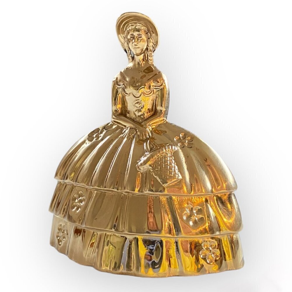 Solid Brass English Victorian Woman Tabletop Bell​​​​​​​​​